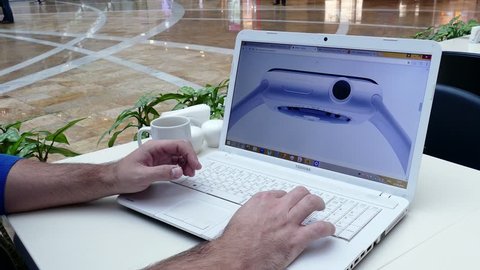SEP 21, 2016 MOSCOW, RUSSIA: Apple store USA on laptop computer screen with modern Iwatch 2 on it.