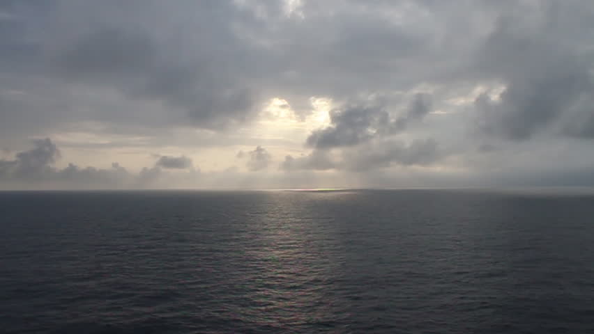 A view of the ocean and the horizon.