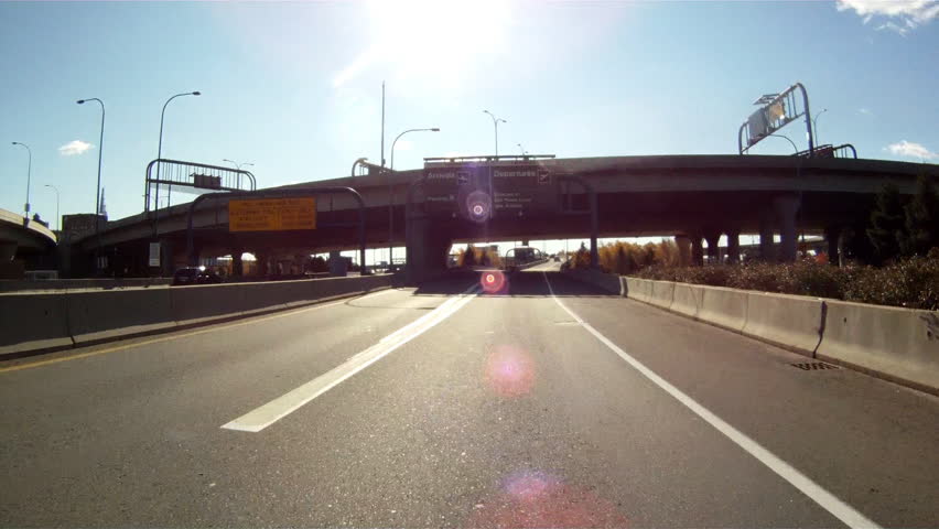 Driving under an overpass in Boston, MA