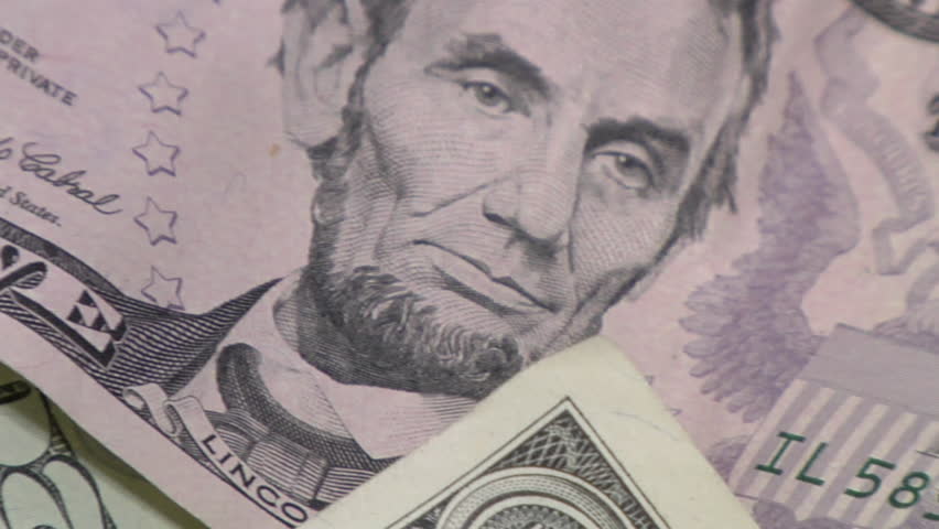 Extreme Close-up of Five Dollar Bill