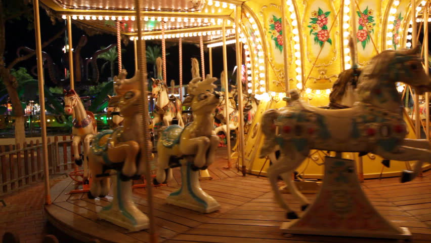 Pony Rides On A Merry Go Round Stock Footage Video 100 Royalty Free 2032282 Shutterstock