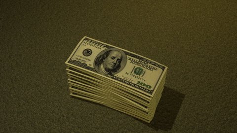 Hundred Dollar Bill Growing Pile 