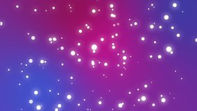 Festive Christmas background of sparkly white and yellow light particles moving across a blue pink purple gradient backdrop.