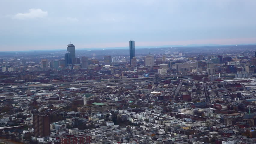 Aerial view of Boston metropolitan area