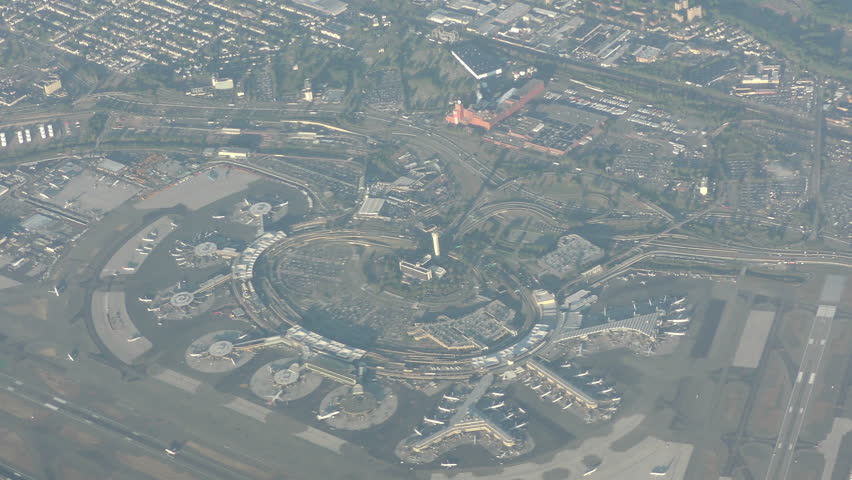 Newark Airport seen from high altitude looking down