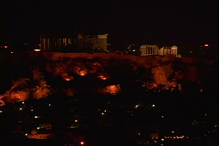 View of the Acropolis at night