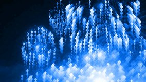 Multiple fireworks with motion blur effect, wavy effect