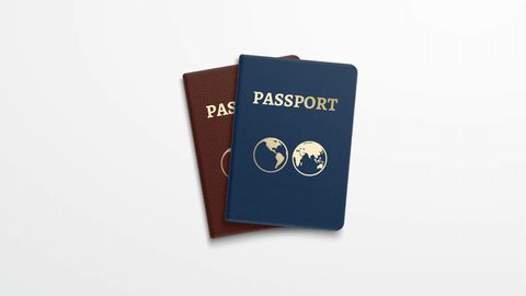 Two Passports Animation Passport Travel Time Stock Footage Video (100% ...