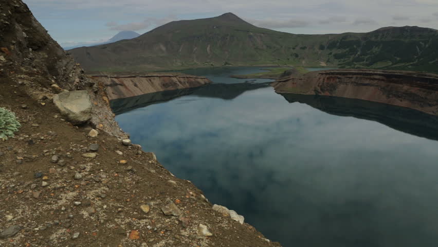 Lake in the Caldera volcano Ksudach. South Kamchatka Nature Park.