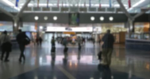 OUT OF FOCUS: People inside International Airport.