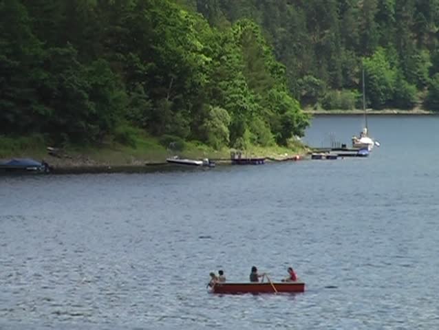 rowboat on a lake