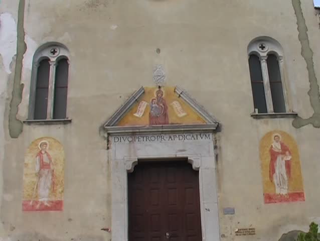 Church with a mural in Italy