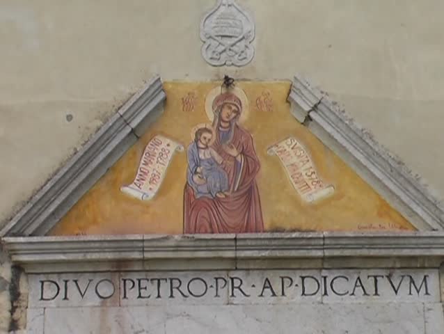 Church with a mural in Italy