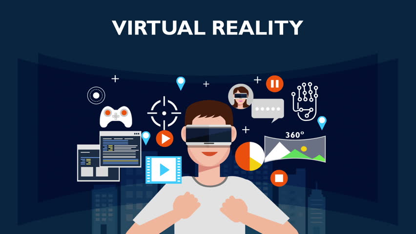 Concept of 'VIRTUAL REALITY' illustration, vector image. | Shutterstock HD Video #20392378