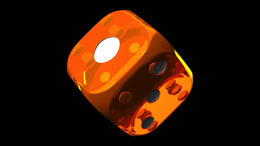 Orange Dice On Black Background Loop Stock Footage Video 100 Royalty