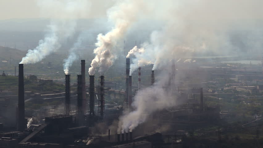 Industry Pipes Pollute the Atmosphere With Smoke | Shutterstock HD Video #20428117