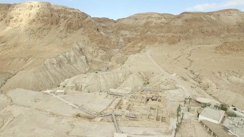 Qumran Visitors Center overview - Israel aerial footage-