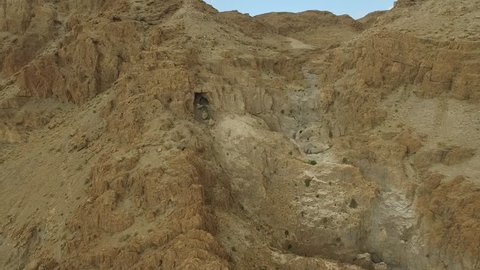 Judaean Wilderness near Qumran - Israel aerial footage
