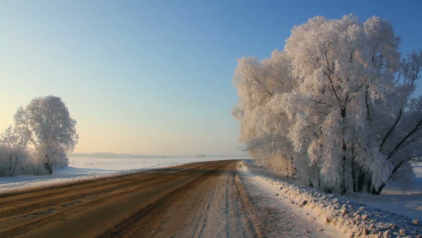 cars on winter road