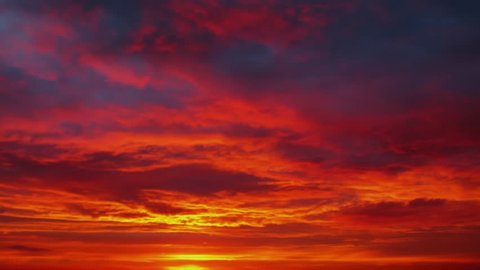Sun Raises On Colourful Sky Cloudy Stock Footage Video (100