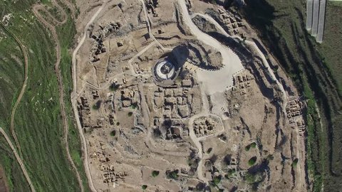 Tel Shiloh - Excavations overview - Israel aerial footage
