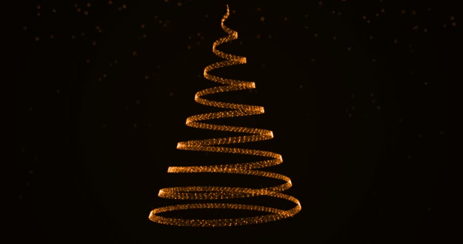 Growing christmas tree from glowing particles with falling snowflakes on dark background | Shutterstock HD Video #20454688