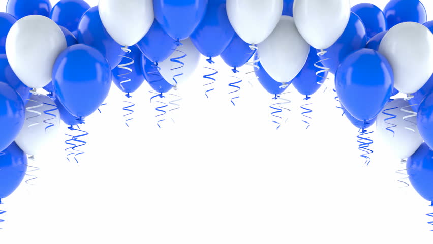 Blue and White Balloons On Stock Footage Video (100% Royalty-free