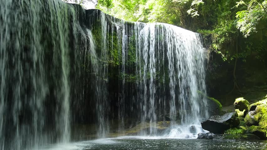 nabegataki waterfall in kumamoto Royalty-Free Stock Footage #20462623