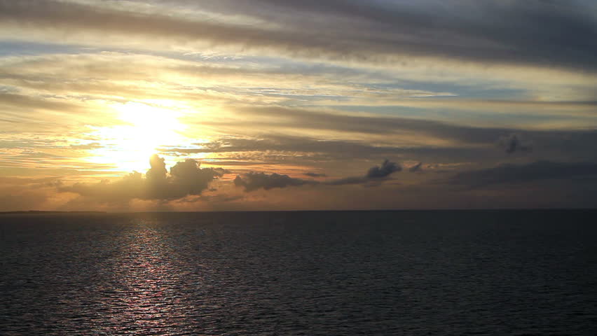 sunset on the open seas