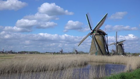 Windmills, Kinderdijk, UNESCO World Heritage Site, Netherlands, Europe (Apr 2016, Holland)