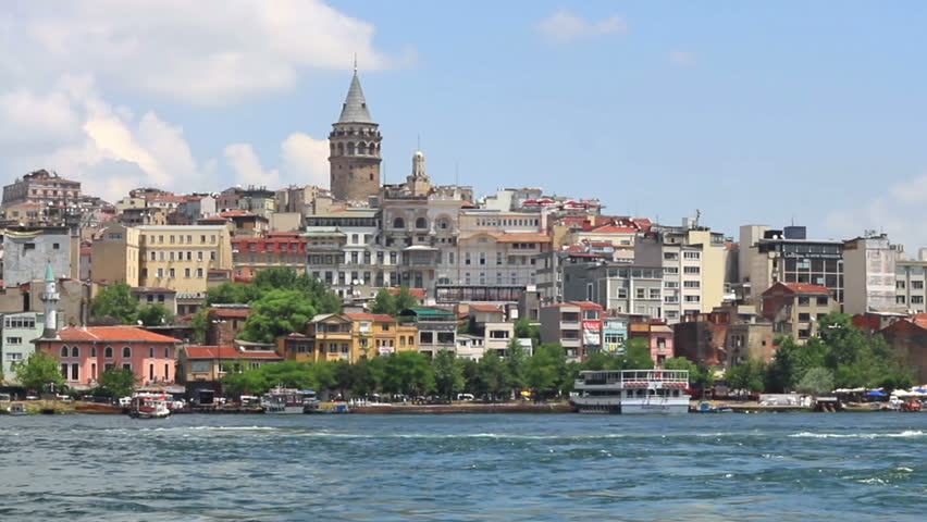 Galata region with historical Genoese Tower in Istanbul
