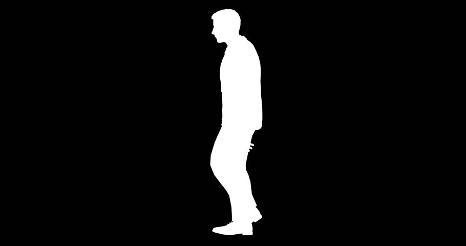 Male Silhouette Walking Loop Horizontal. Stock Footage Video (100% ... Silhouette Man Walking Tunnel