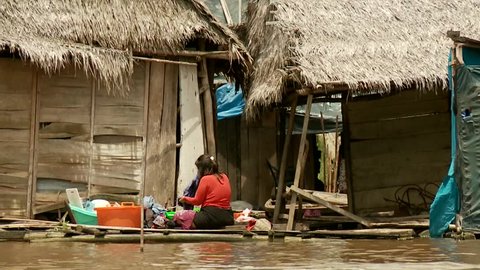 Slum City Of Belen, Iquitos at the Amazon River in Peru, South America