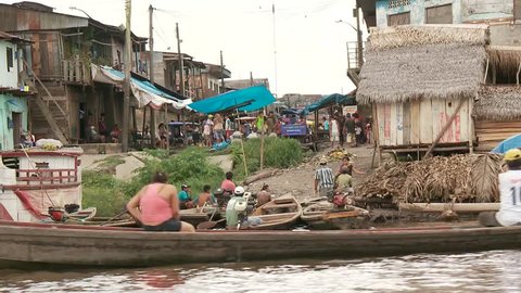 Slum City Of Belen, Iquitos at the Amazon River in Peru, South America