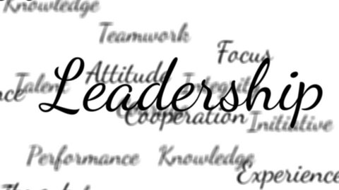 Leadership words background loop with matte
