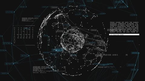 3d seamless animation of Global Business Network rotating in Space. Scientific Concept. Looped. HD 1080.