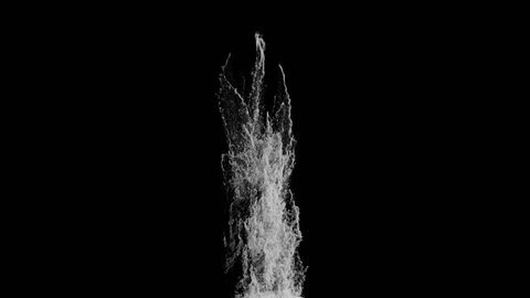 high detailed Water Blast Explosion in slow motion with alpha (UHD, high definition, 4k, 3840x2160, 1080p, 1920x1080) isolated on black