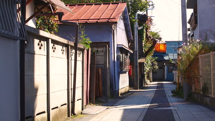 Backstreet in Japan with old house