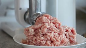 Working electric meat mincer timelapse
