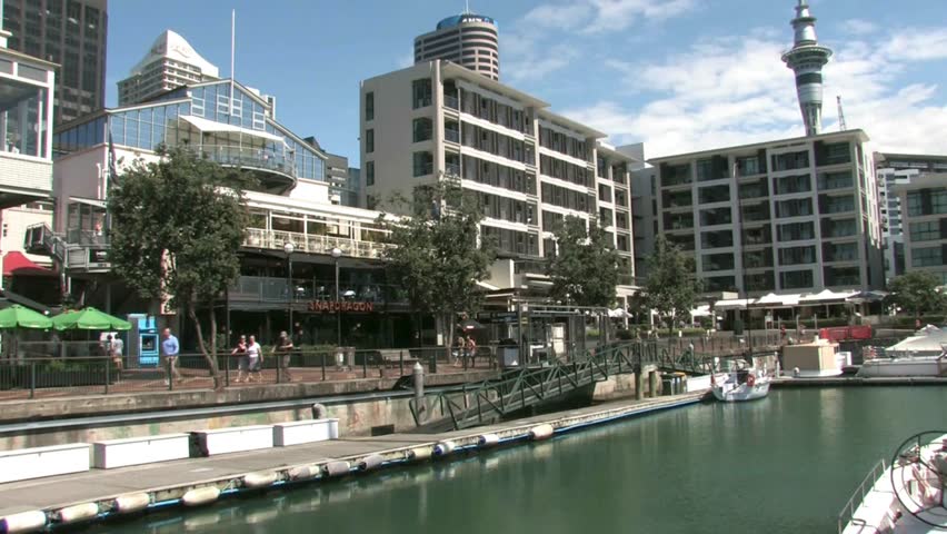AUCKLAND VIADUCT, NEW ZEALAND - CIRCA JANUARY 2012: Unidentified people at the