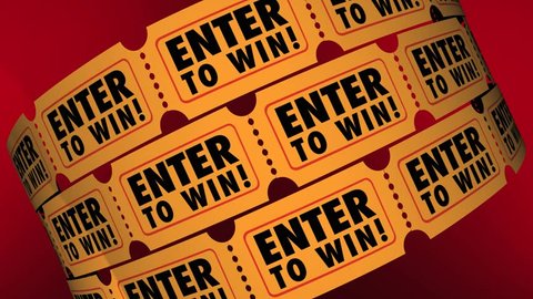 Enter to Win Tickets Contest Raffle Drawing Lottery Chance 3d Animation