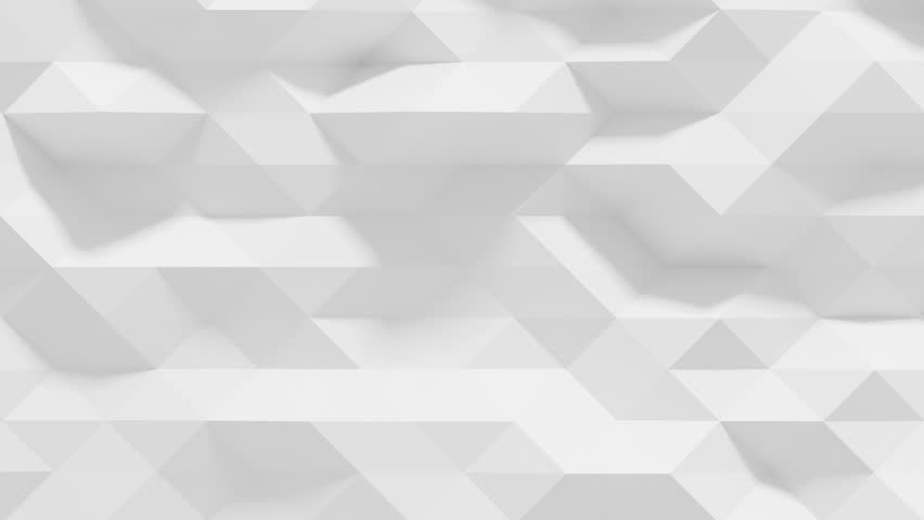 Abstract Polygonal Geometric Surface Loop 1A: clean soft low poly motion background of shifting pure bright white grey triangles, seamless loop 4K UHD, FullHD.  Royalty-Free Stock Footage #20559346