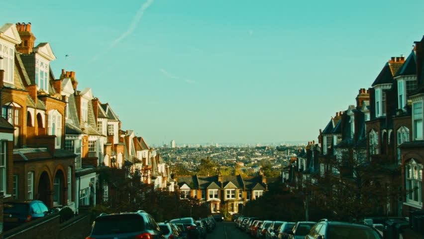 London Muswell Hill view, Victorian houses.