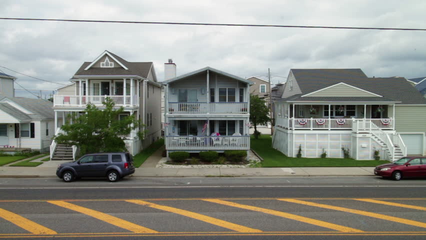 Exterior of beach homes in Ocean City, New Jersey