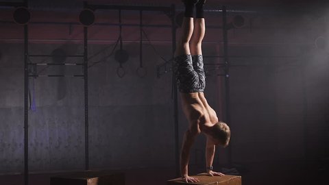 Athlete Makes Heavy Pushups Only On Stock Footage Video (100% Royalty