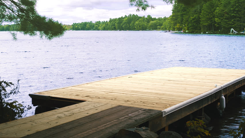 Cottage Dock on Windy Day