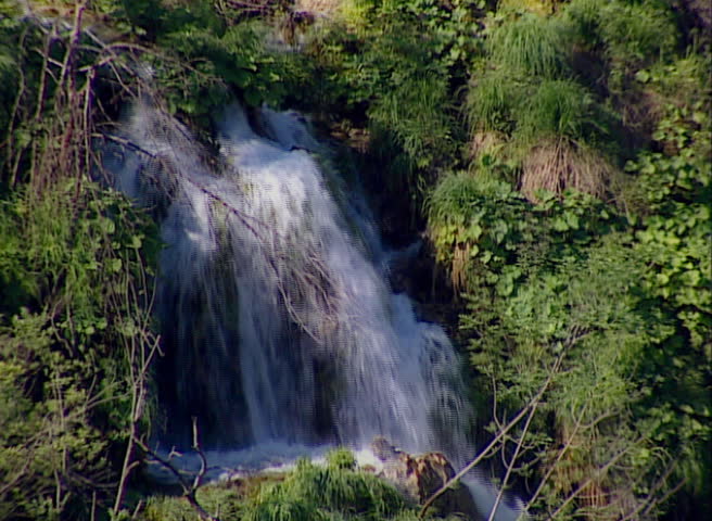 Lakes with waterfall in Croatia, Europe. Location: Plitvice, National Park Plitvicka jezera.