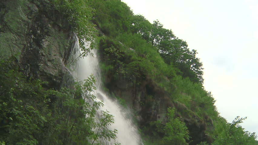 Waterfall ins swizerland in slow motion
