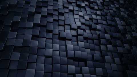 Abstract background with animation of wave mosaic of squares. Technological backdrop. Animation of seamless loop.