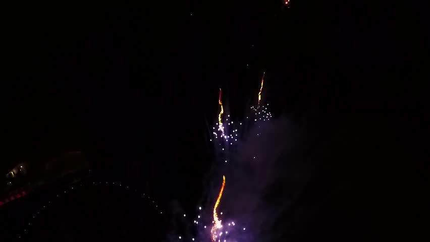 Firework Display- Aerial Drone footage in 4K | Shutterstock HD Video #20642317